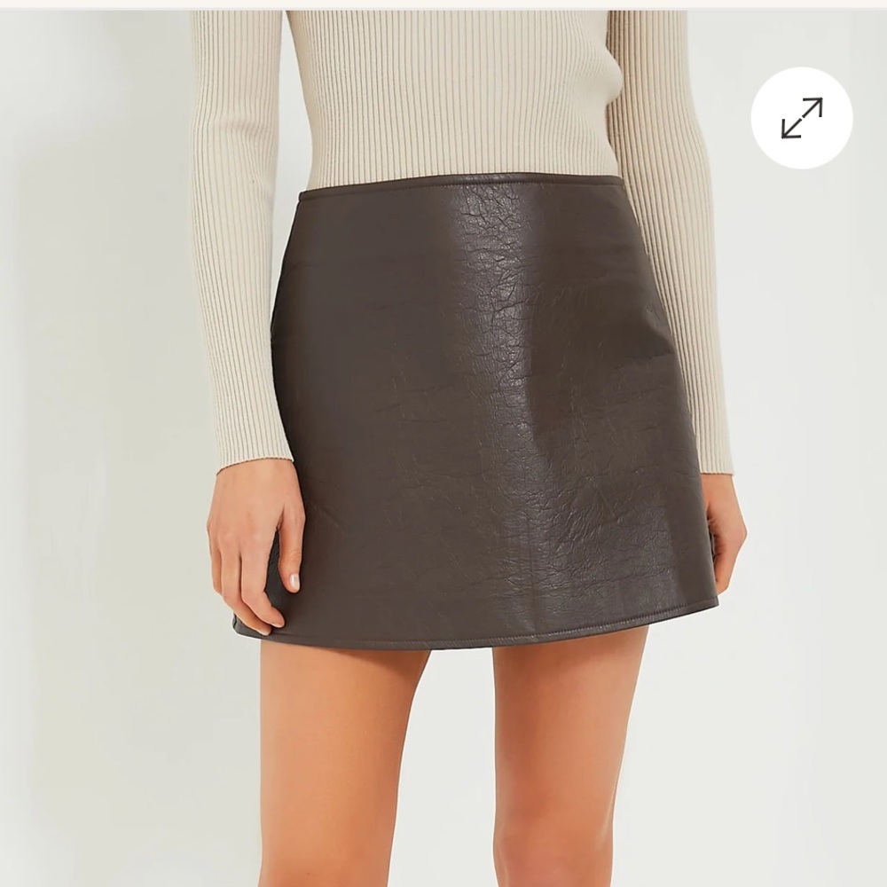 TUCKERNUCK Brown Leather Meg Mini Skirt XS